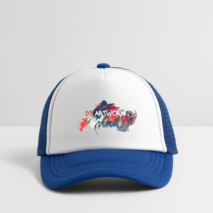 Spray Paint - DS Kid's Trucker Cap - white/royal blue
