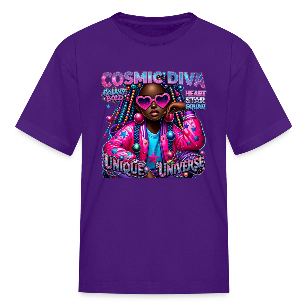 Black Girl Power - Galaxy Bold Kids' T-Shirt - purple