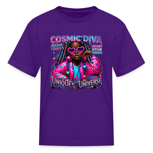 Black Girl Power - Galaxy Bold Kids' T-Shirt - purple