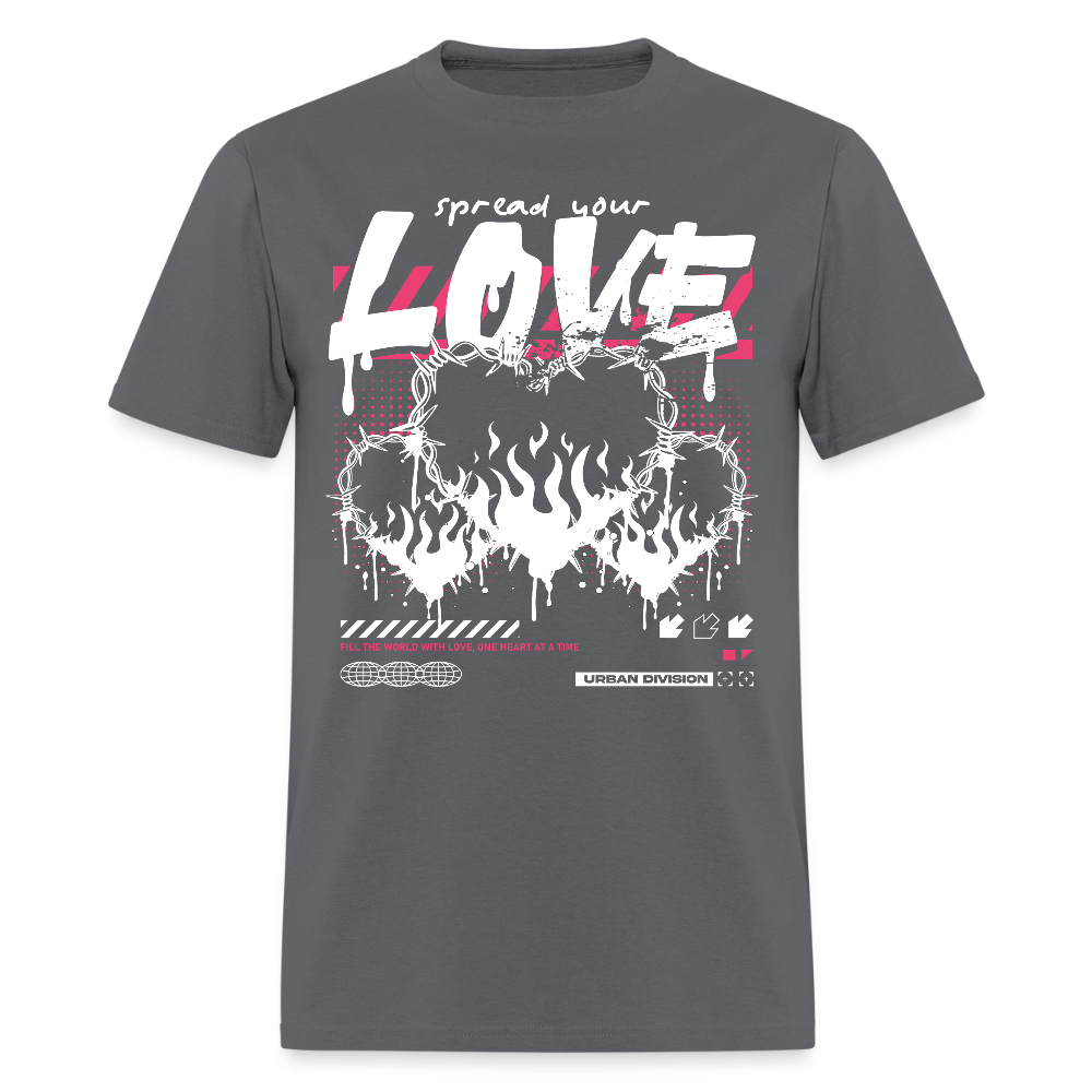 Heart on fire - Men's T-Shirt - charcoal