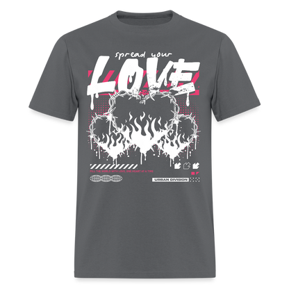 Heart on fire - Men's T-Shirt - charcoal