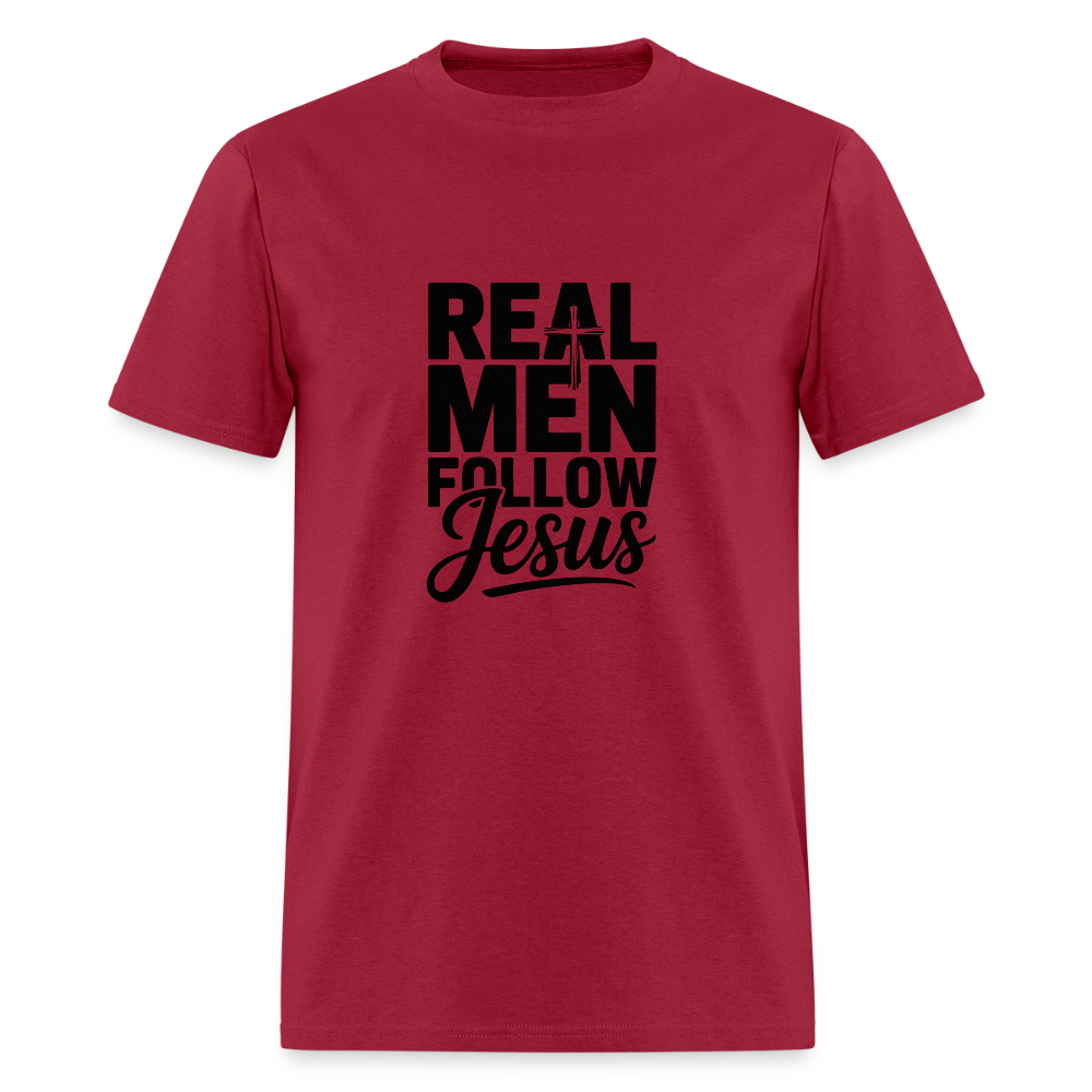 Real Men -  men's T-Shirt - dark red