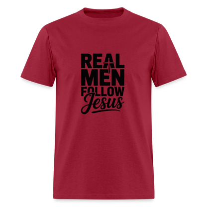 Real Men -  men's T-Shirt - dark red