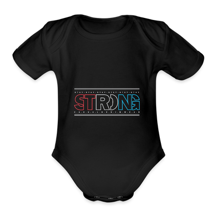 Stay Strong -  Short Sleeve Baby Onesie - black