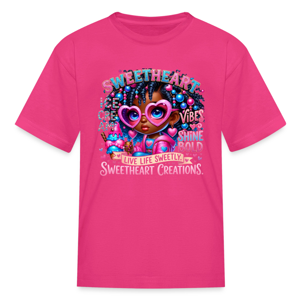 Black Girl Power - Sweetheart Kids' T-Shirt - fuchsia