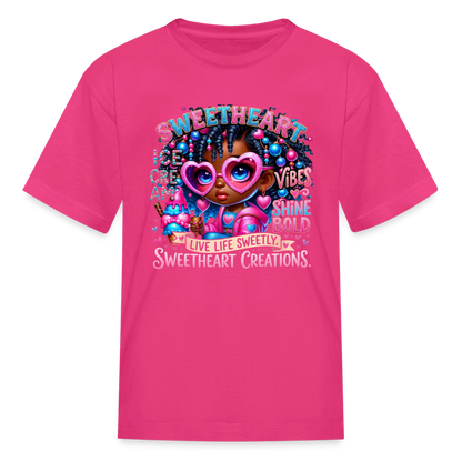 Black Girl Power - Sweetheart Kids' T-Shirt - fuchsia