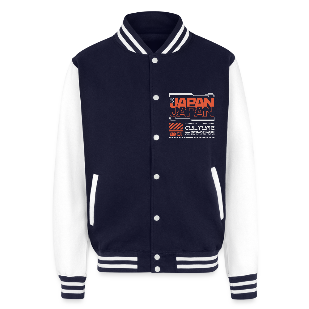 Japan Culture - Letterman Jacket - navy/white