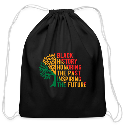 Black History - Cotton Drawstring Bag - black