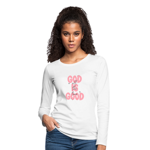 God is Good - Bold Pink -Women's  Long Sleeve T-Shirt - white
