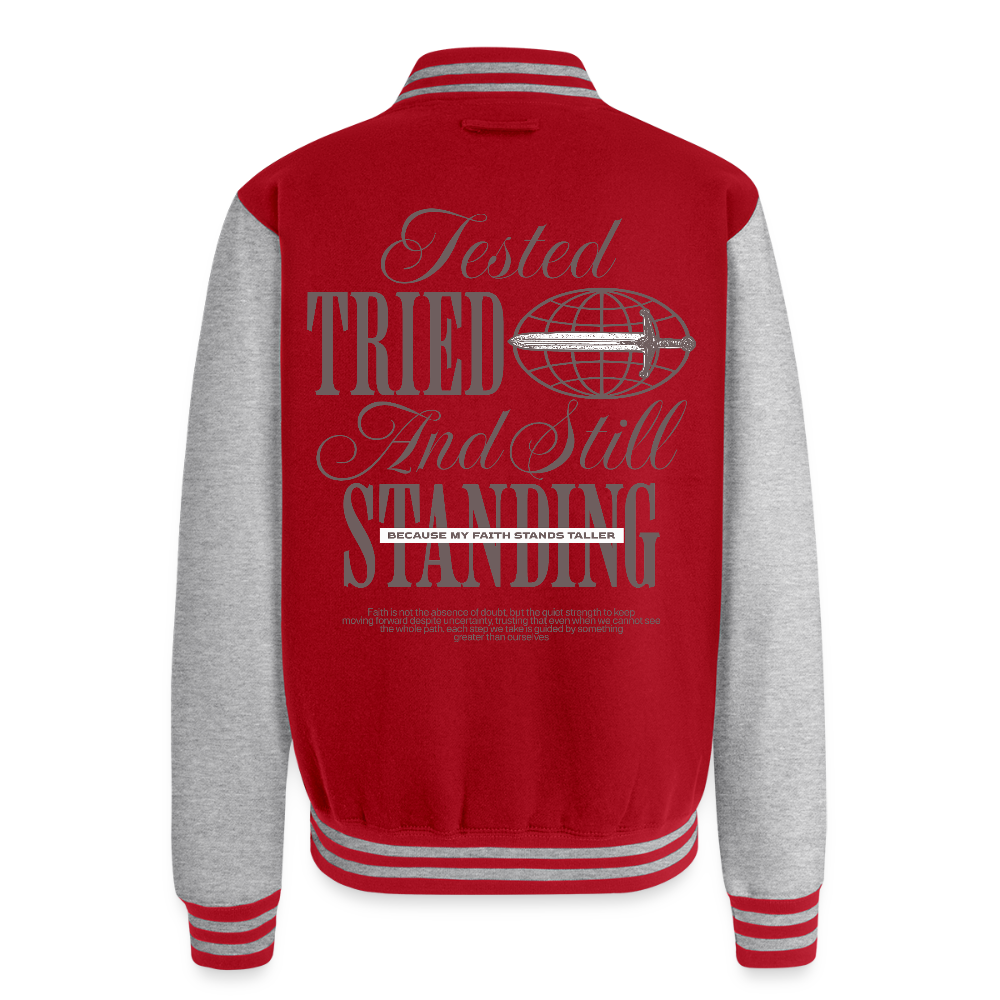 Still Standing - Letterman Jacket - red/heather grey