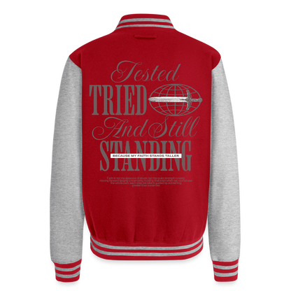 Still Standing - Letterman Jacket - red/heather grey