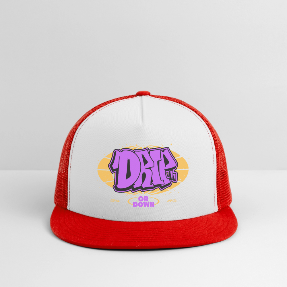 Drip - Graffiti Trucker Hat - white/red