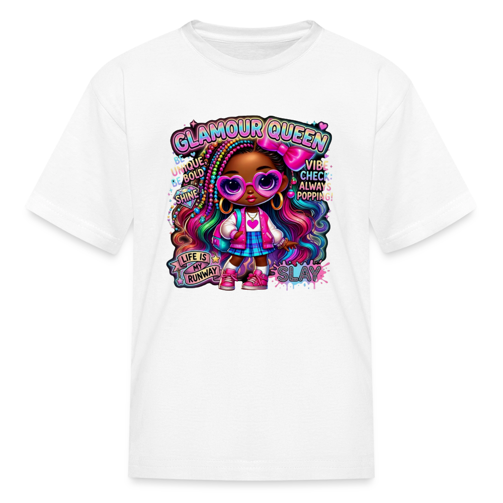 Black Girl Power - Glamour Queen Kids' T-Shirt - white