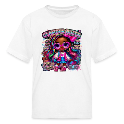 Black Girl Power - Glamour Queen Kids' T-Shirt - white