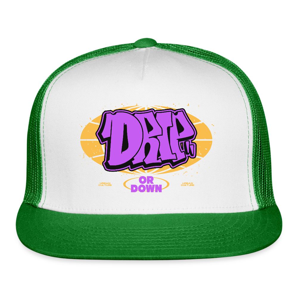 Drip - Graffiti Trucker Hat - white/kelly green