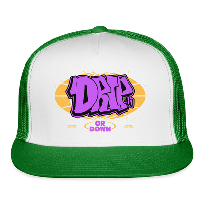 Drip - Graffiti Trucker Hat - white/kelly green