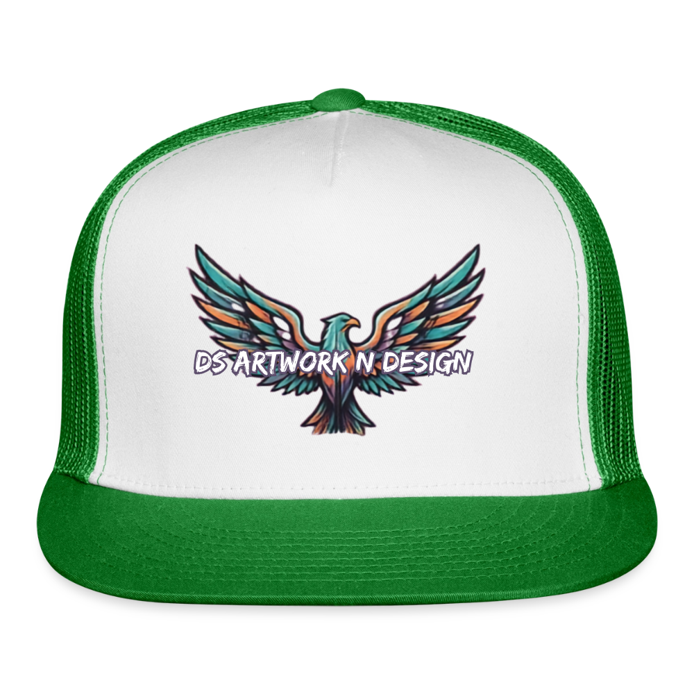 Graffiti Eagle - Trucker Hat - white/kelly green