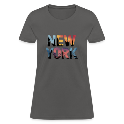 New York Color background - Women's T-Shirt - charcoal