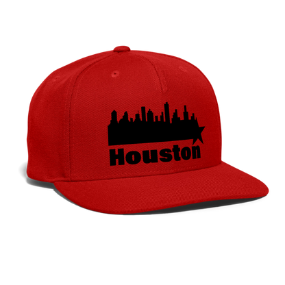 Houston skyline - Snapback  Cap - red