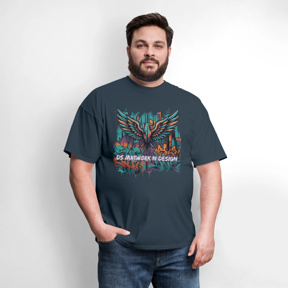 Graffiti Eagle - Men's T-Shirt -  blue dusk