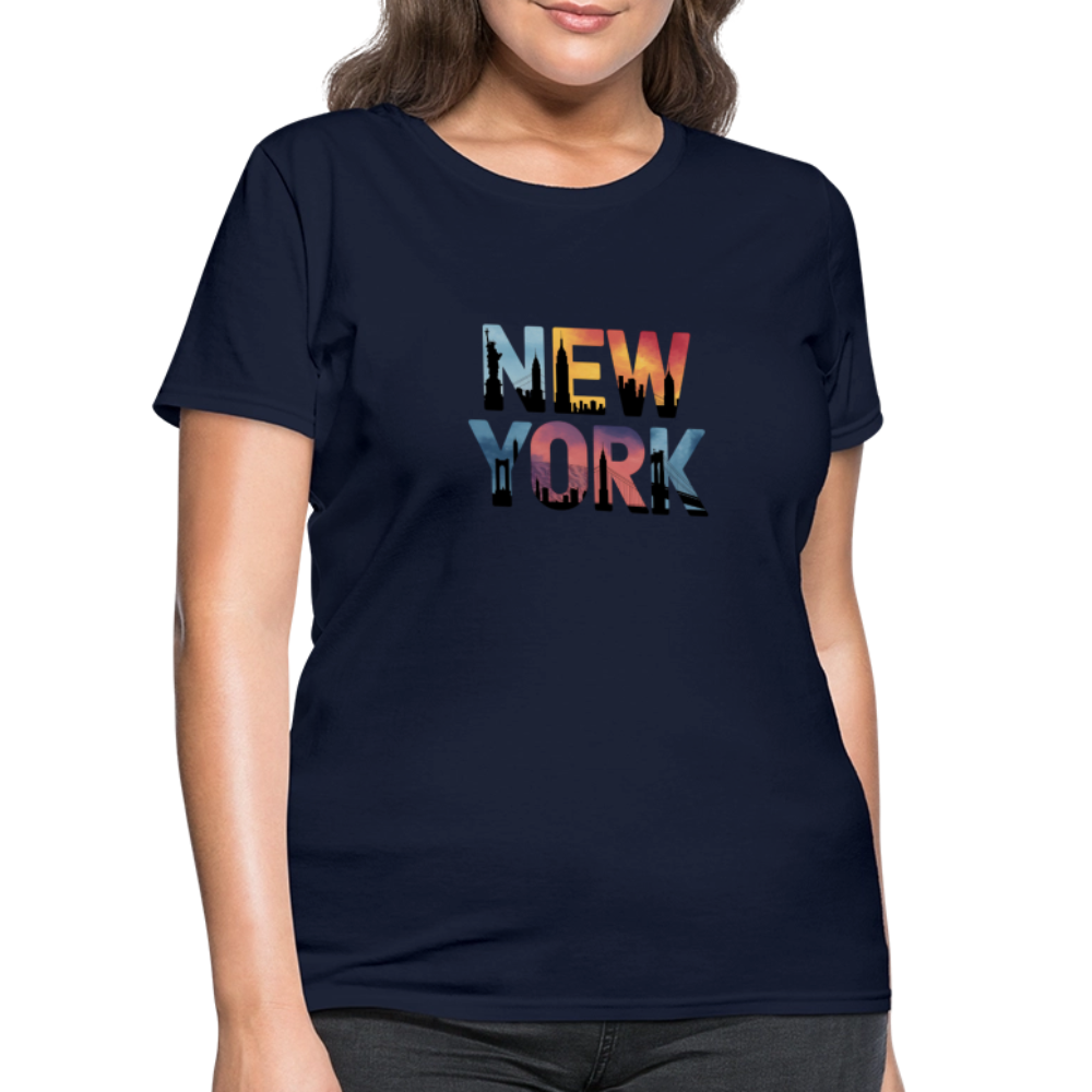 New York Color background - Women's T-Shirt - navy