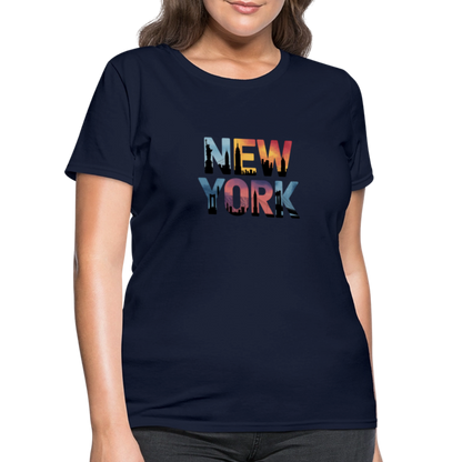 New York Color background - Women's T-Shirt - navy