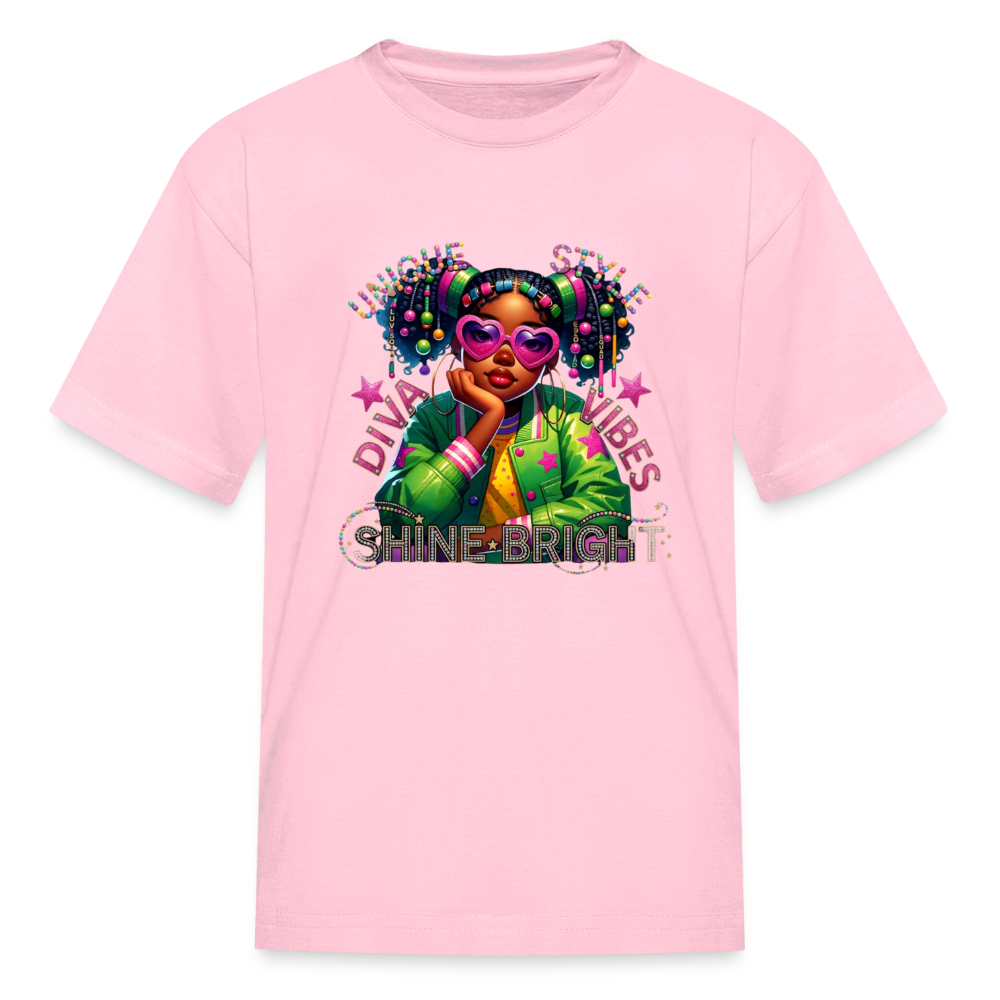 Black Girl Power - Diva Style Kids' T-Shirt - pink