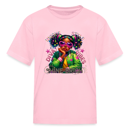 Black Girl Power - Diva Style Kids' T-Shirt - pink