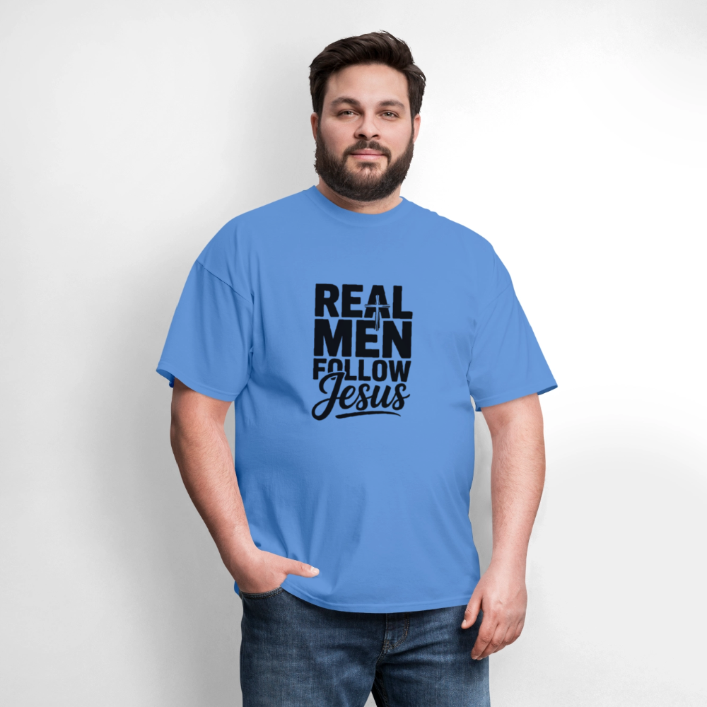 Real Men -  men's T-Shirt - carolina blue