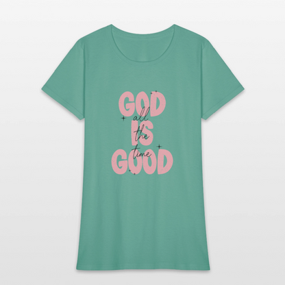 God is Good - Bold Pink -Women's Short Sleeve T-Shirt - aquatic