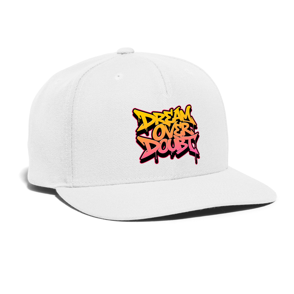 Dream Over Doubt - Graffiti Snapback Baseball Cap - white