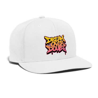Dream Over Doubt - Graffiti Snapback Baseball Cap - white