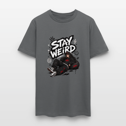 Stay Weird - Graffiti Men's T-Shirt - charcoal