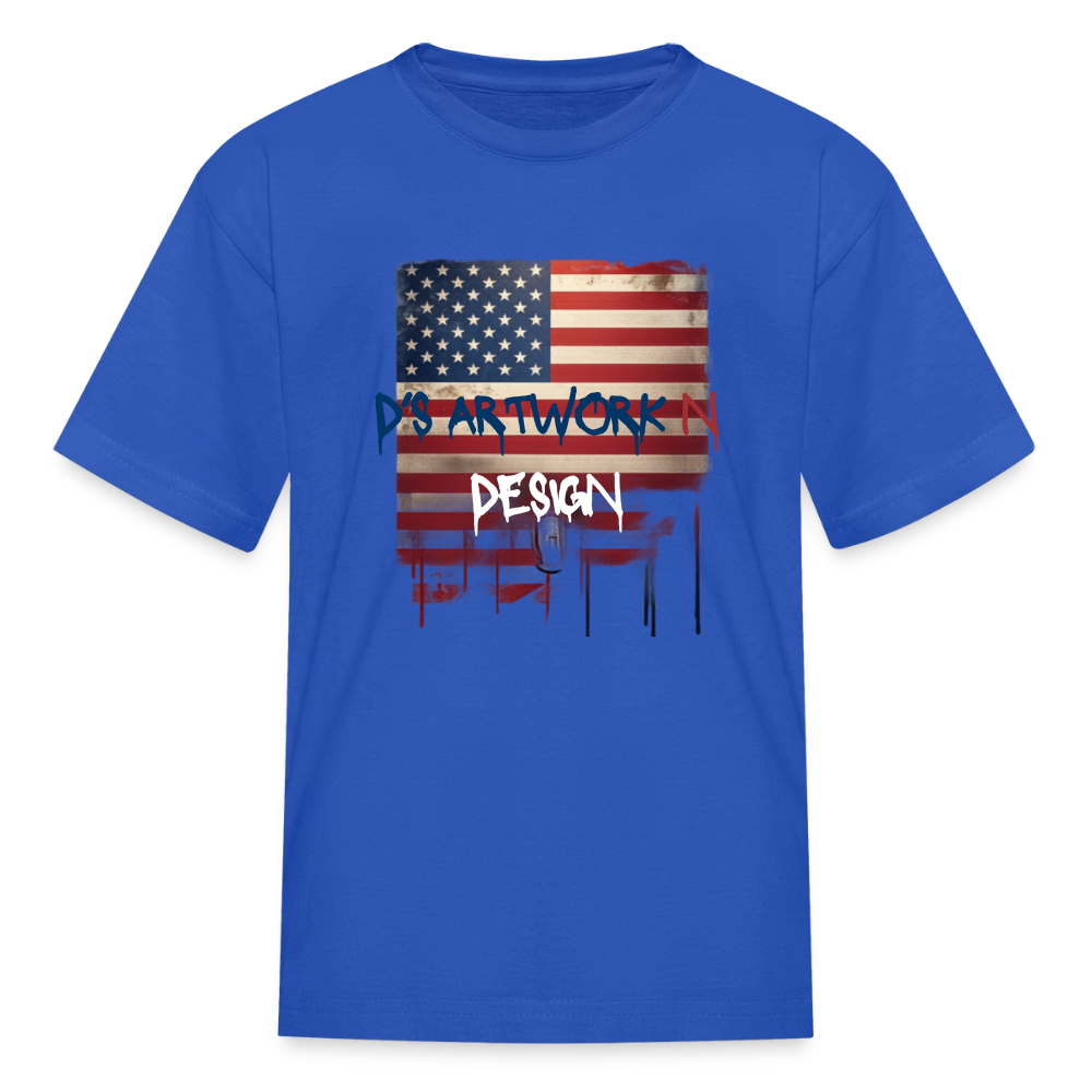 USA Flag Frip - Kids' T-Shirt - royal blue