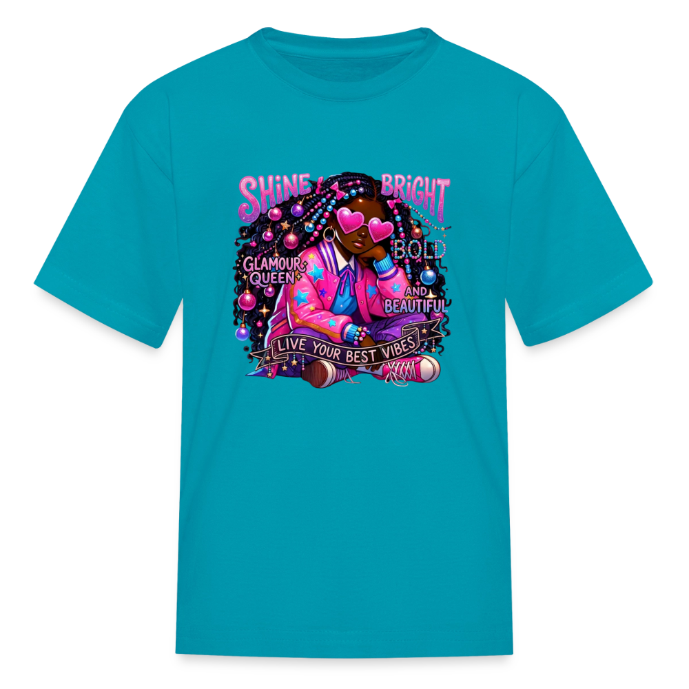 Black Girl Power -  Cosmic Diva Kids' T-Shirt - turquoise