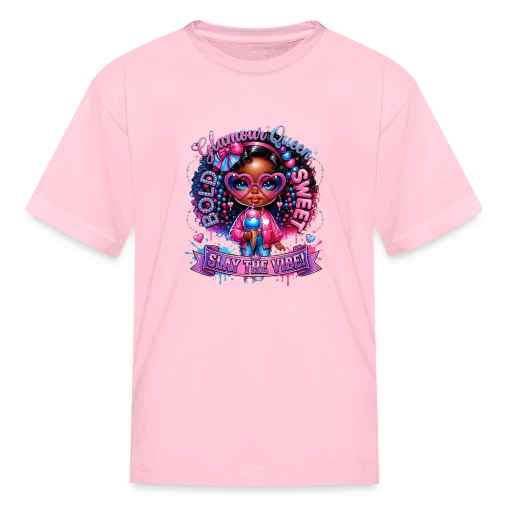 Black Girl Power - Bold and Sweet Kids' T-Shirt - pink