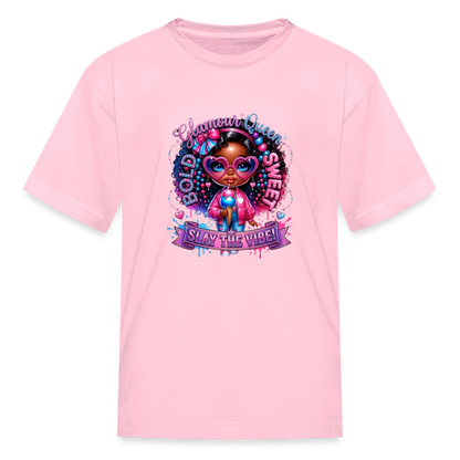 Black Girl Power - Bold and Sweet Kids' T-Shirt - pink