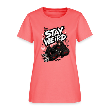 Stay Weird - Graffiti Women's T-Shirt - coral