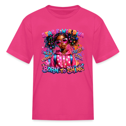 Black Girl Power - Star Power Diva Kids' T-Shirt - fuchsia