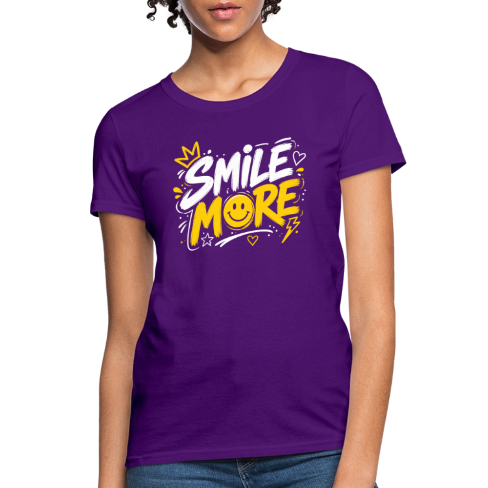 Smile More - Graffiti Women's T-Shirt - purple