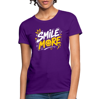 Smile More - Graffiti Women's T-Shirt - purple