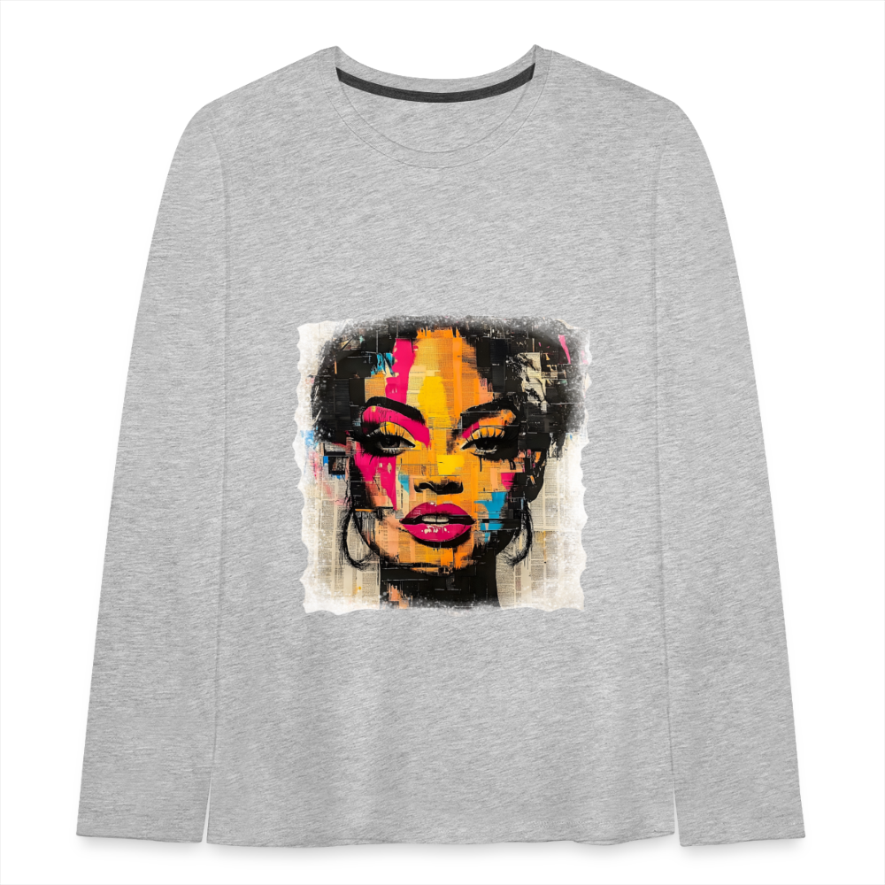Pop Culture Woman 2 - Kids'  Long Sleeve T-Shirt - heather gray