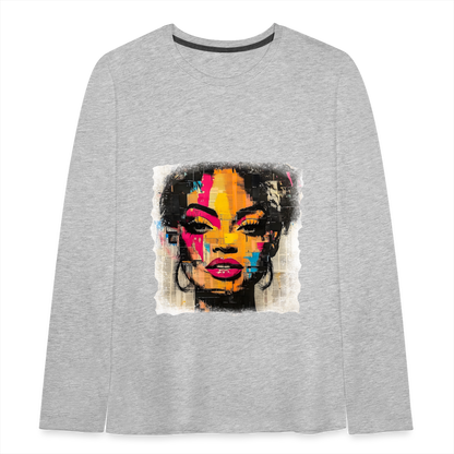 Pop Culture Woman 2 - Kids'  Long Sleeve T-Shirt - heather gray
