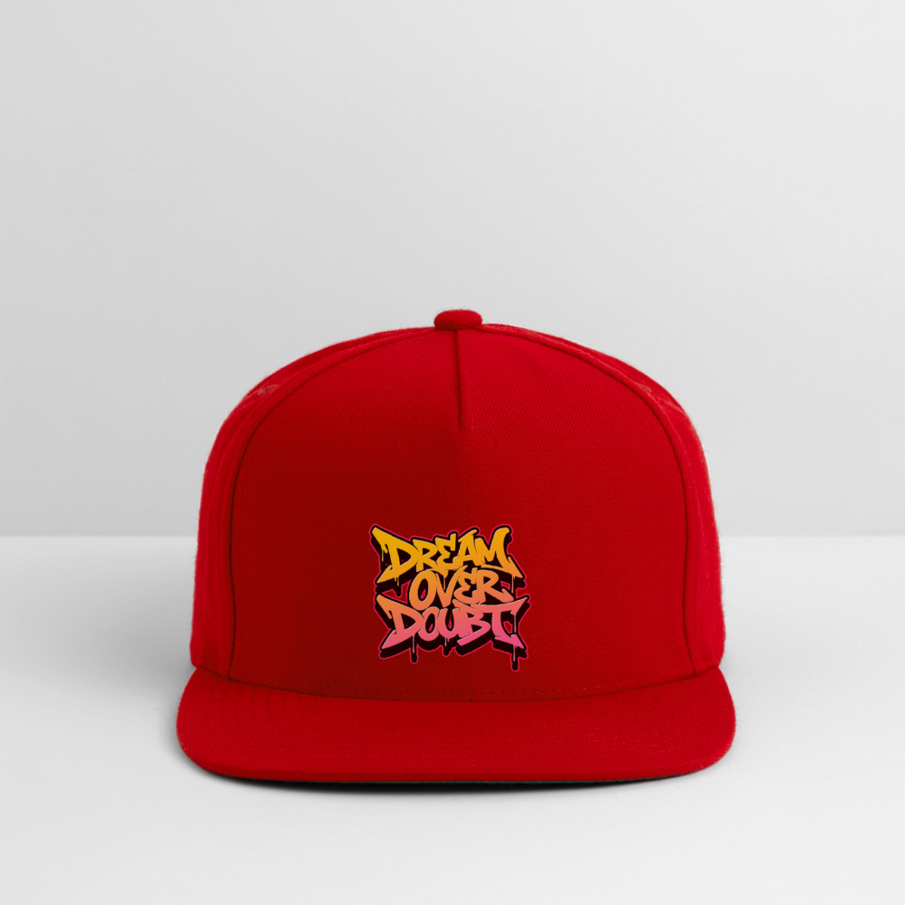 Dream Over Doubt - Graffiti Snapback Baseball Cap - red
