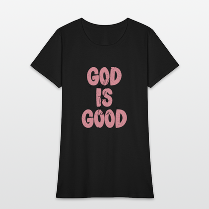 God is Good - Bold Pink -Women's Short Sleeve T-Shirt - black