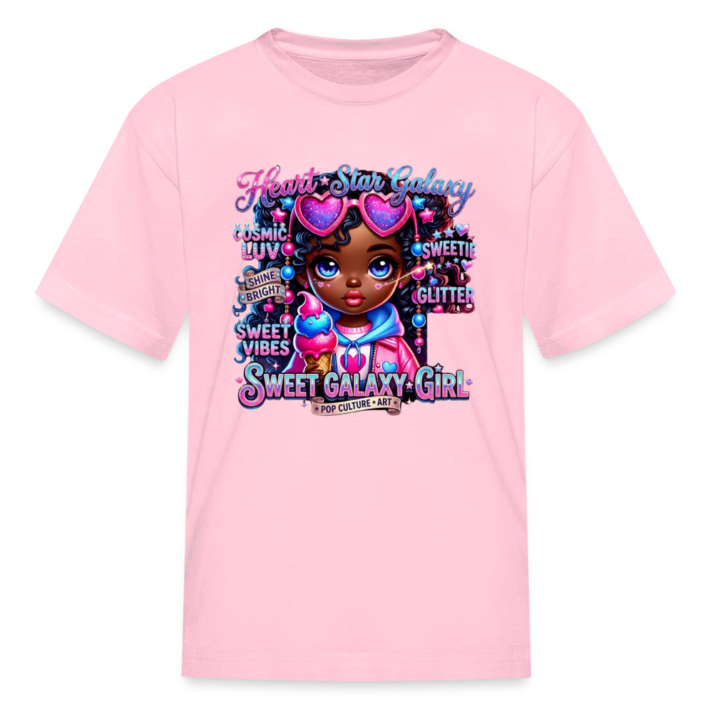Black Girl Power - Sweet Galaxy Girl Kids' T-Shirt - pink