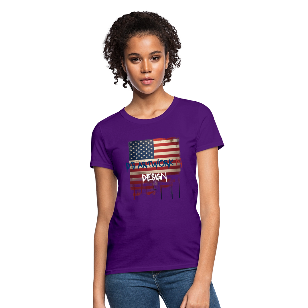 USA Flag Drip - Women's T-Shirt - purple