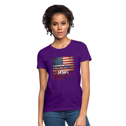 USA Flag Drip - Women's T-Shirt - purple