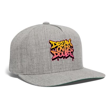 Dream Over Doubt - Graffiti Snapback Baseball Cap - heather gray