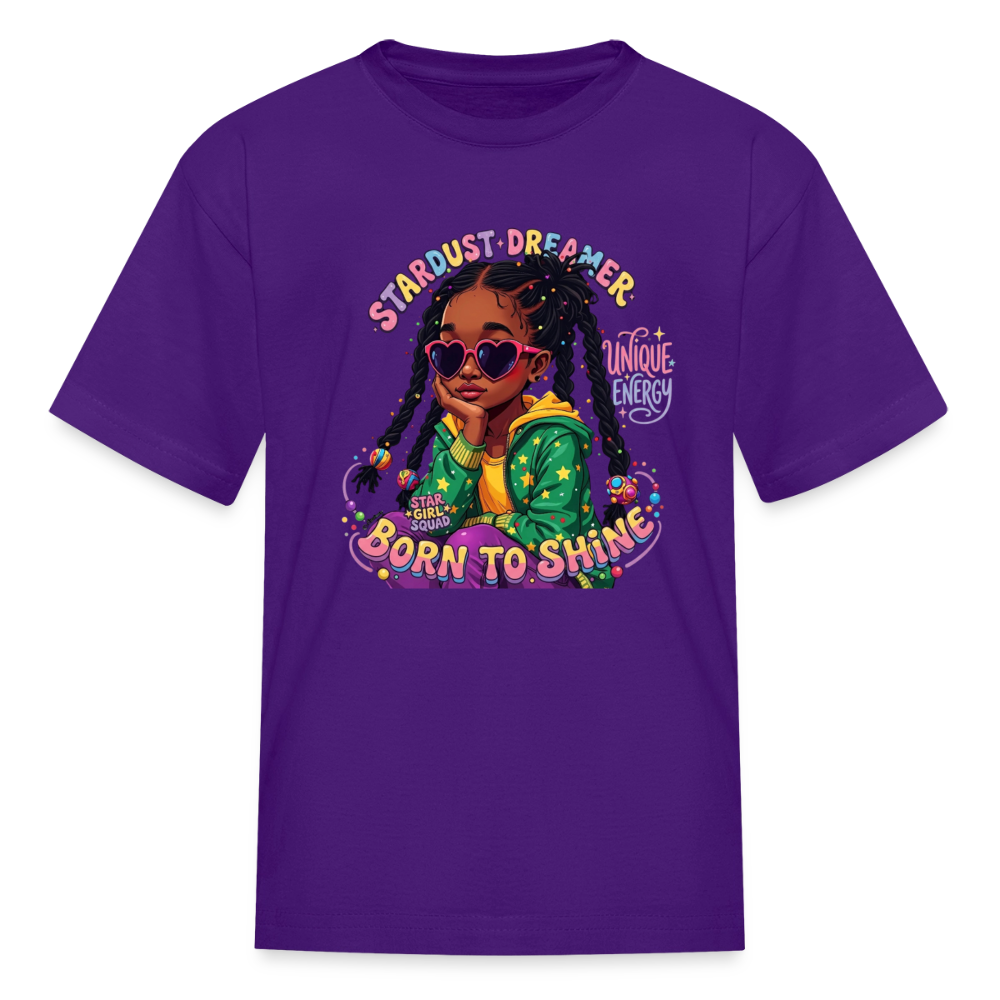 Black Girl Power - Born to Shine Kids' T-Shirt - purple